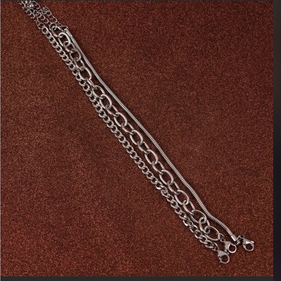 3 Chain Silver Anklet!!! Adorable - Picture 3 of 4